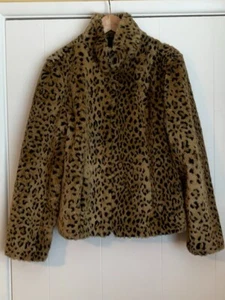 Vintage 90er Esprit Faux Gepard Pelz Jacke Cropped (s) - Bild 1 von 10
