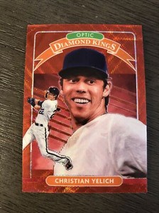 2020 Donruss Optic-Diamond Kings-Christian Yelich Red Wave Prizm #5-Mint