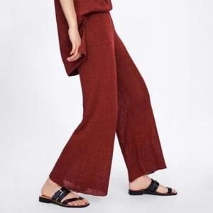 ZARA Rost Orange Strick Hose Leinen Blogger Fav Ausverkauft Neu Mit Etikett Gr. L - Bild 1 von 5