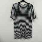 Eileen Fisher Striped Organic Linen Loose Knit Tunic Top Woman Size Small