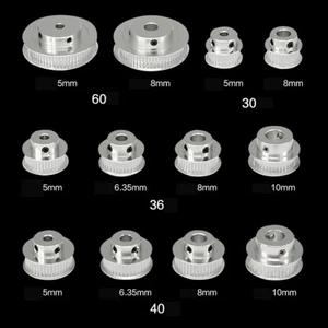 GT2 Pulley 30/36/40/48/60 Teeth 5mm/6/6.35/7/8/10/12mm Bore Timing Belt Pulley - Picture 1 of 11