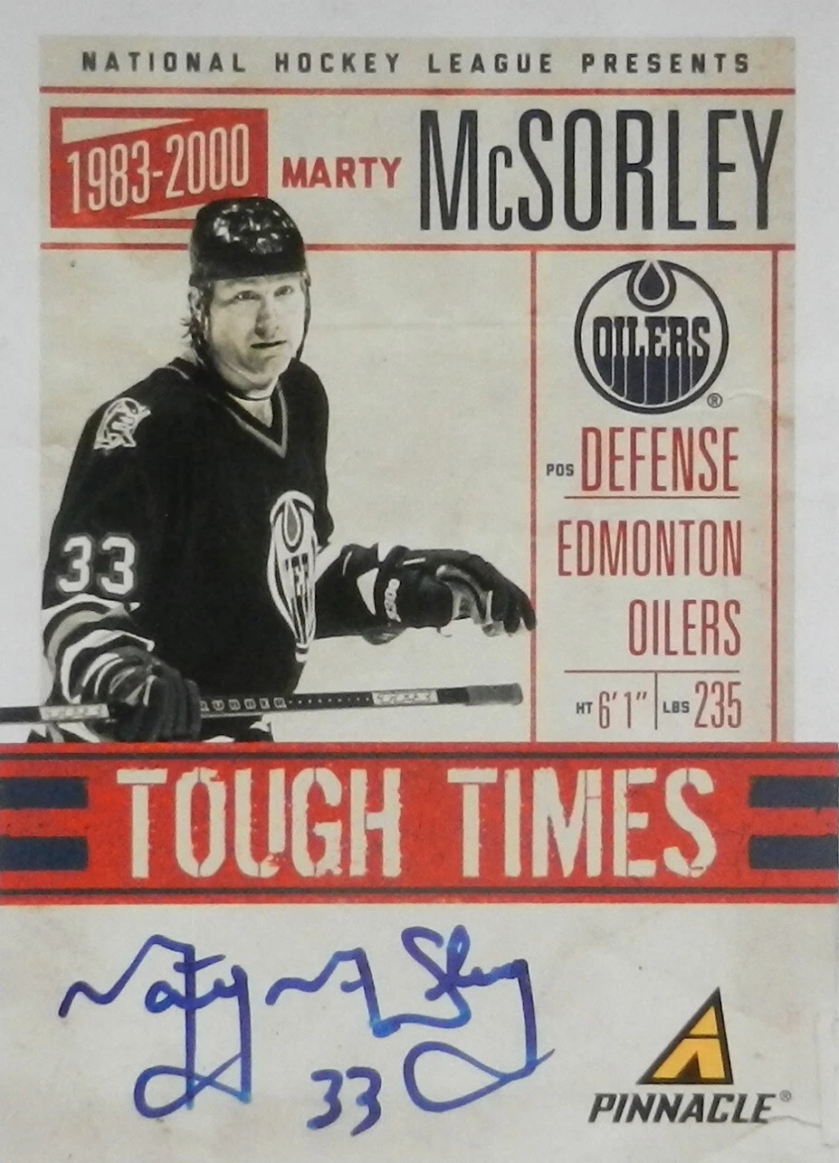 11-12 panini pinnacle tough times marty mcsorley edmonton oilers autograph auto