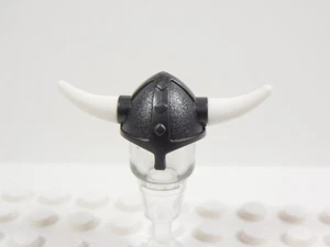 LEGO Dark Pearl Gray Viking Helmet w/ White Horns Minifigure R1 - Picture 1 of 1