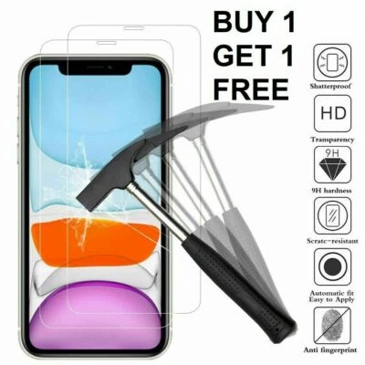 Premium Gorilla Screen Protector For iPhone X XR XS 15 14 13 11 6 Tempered Glass - Image 1 of 4