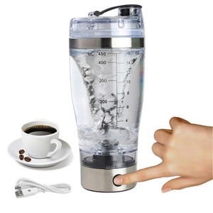 450ML USB Charge Electric Protein Shaker Bottle Mixer Cup Blender Drink Portable