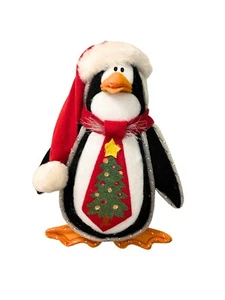 Glasfaser Weihnachten Urlaub Filz Santa Pinguin Christbaumschmuck 10" - Bild 1 von 8