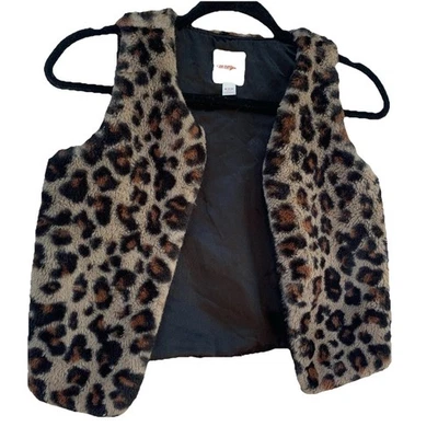 Chaleco de piel sintética con estampado de guepardo Cat & Jack para niñas talla 7-8 mediano Foto 1 de 3