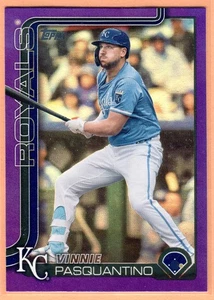2025 Topps Series 1 Vinnie Pasquantino Purple Rainbow Foil #/250 Royals SP - Picture 1 of 2