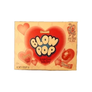 Charms Blow Pop Cherry Flavored Bubble Gum Filled Pops 20 Count Box Exp 11/2025 - Picture 1 of 5