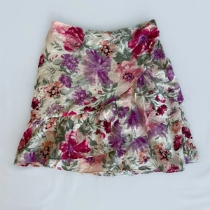 NWT Express Floral Ruffle Skirt Multicolor Cotton Size 8 - Picture 1 of 4