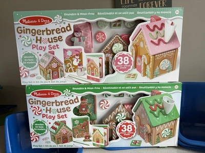 TWO NEW sets GINGERBREAD HOUSE Melissa & Doug Wooden 38 Pieces  CHRISTMAS 2025 - Image 1 of 3
