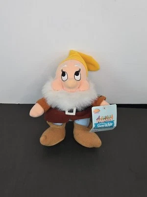 Vintage 90's Disney Store HAPPY Bean Bag Plush 6" Snow Whites Seven Dwarfs W Tag - Image 1 of 4