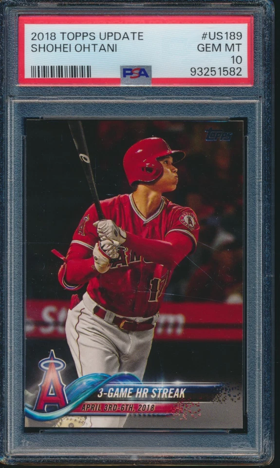 PSA 10 SHOHEI OHTANI/OTANI 2018 ACTUALIZACIÓN TOPPS US189 LA ANGELS Rookie RC gema como nueva Foto 1 de 2