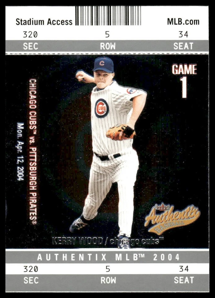2004 Fleer Authentix #6 Kerry Wood Chicago Cubs - Image 1 of 2