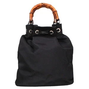 GUCCI Bamboo handle Nylon Shoulder Bag 370263 - Picture 1 of 5