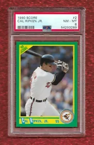 1990 SCORE #2 CAL RIPKEN JR PSA 8 NM-MINT POP 24 HOF ORIOLES IRON HORSE - Picture 1 of 1