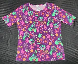 LuLaRoe Woman's Multicolored Floral Short Sleeve Top Size 3XL EUC T101 - Picture 1 of 3
