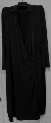 Nuevo Vestido The Limited Slinky Talla 3X Mujer Imitación Envoltura Elástica Sobrepelliz Negro Foto 1 de 4