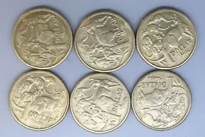 1984 - Australia 1 Dollar Coins * 6 - Mob of Roos - Bulk - EF - Picture 1 of 2
