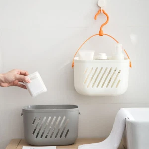 Hanging Storage Basket Plastic Shower Caddy Organizer w/ Hook Kitchen Organizer - Picture 1 of 16