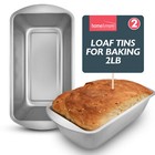 2pk Loaf Tin 2lb Set 21x11x6.4cm Non-Stick Bread Cake Baking Tray Oven Pan