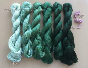 6bundles 100%natural mulberry silk,hand-dyed su embroidery silk floss/threads - Picture 1 of 12