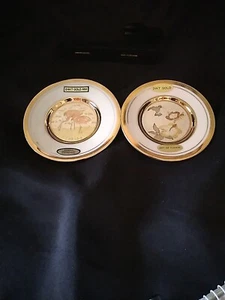 Chokin 24K Gold Rim 4" And 4.25" Dynasty Gallery Collectors Plate - Picture 1 of 5