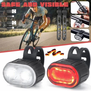 LED Fahrradlampe Set USB Aufladbar Radlicht Fahrradlicht Vorne Hinten Lampe DHL - Bild 1 von 22