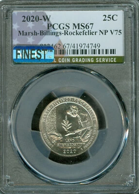 2020 W ROCKEFELLER FLAG QUARTER PCGS MS67 PQ MAC FINEST & SPOTLESS RAREST SET . - Image 1 of 2