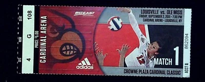 Louisville Ole Miss NCAA Womens Volleyball Ticket Stub Match #1 Classic 9/2/2011 - Image 1 of 2