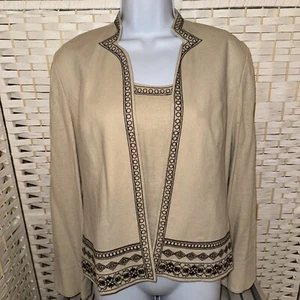 Dress Barn Size 8 Cardigan and Tank Linen Blend Fully Lined  - Picture 1 of 6