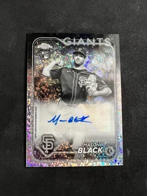 2024 Topps Chrome Update MASON BLACK B&W Mini Diamond Auto RC Giants - Image 1 of 2