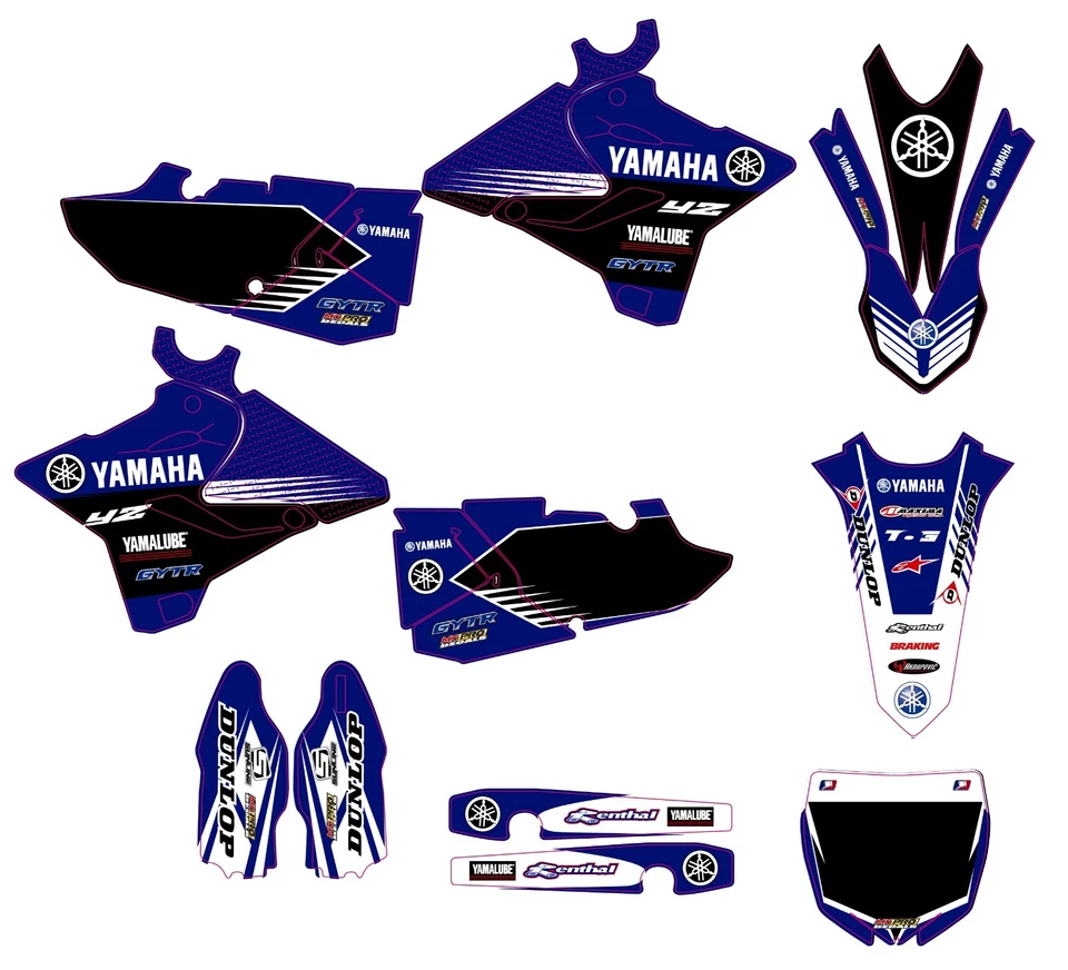 Se adapta a Yamaha YZ 125 250 MX Motocross 2015 2016 2017 2018 2019 2020 kit gráfico Foto 1 de 1