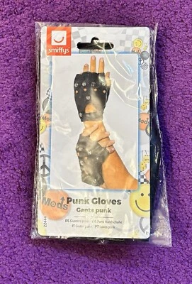 Guantes sin dedos con tachuelas Smiffys. Vestido de fantasía/punk/gótico/emo. ¡Gran regalo! Foto 1 de 2