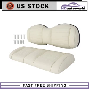 Deluxe Seat Bottom Back Cushion Set Universal for Club Car EZGO Yamaha White - Foto 1 di 9