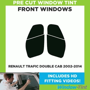 Pre Cut Car Window Tint for Renault Trafic Double Cab 2002-14 Front Windows Film - Picture 1 of 5