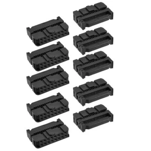 10 x 2,54mm espacio Hembra 16 pines Plano Cable IDC Enchufe Conector Negro - Imagen 1 de 1