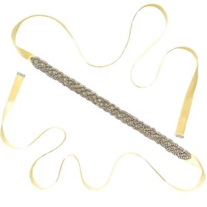 Rhinestone Bridal Belt for Wedding DressBride Bridesmaid Evening Gown Crystal... - Picture 1 of 4