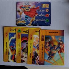 1995 Marvel Overpower CCG Thor (Avengers) Character Hero Stat Card Plus 4 Cards