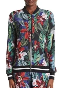 C&C California Women's Multicolor Tropical Lightweight Bomber Jacket Size M - Picture 1 of 4
