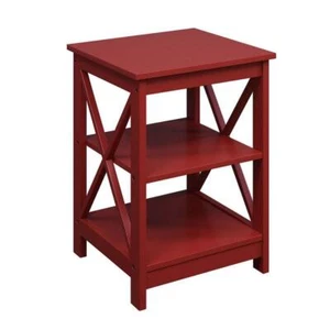 Convenience Concepts End Table 15.75" x 24" x 15.75" Wood Square Cranberry Red - Picture 1 of 5
