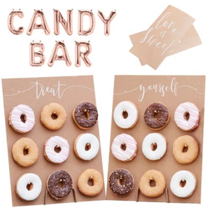 Deko-Set Candy Bar Hochzeit VINTAGE - 2 Donut-Wände 1 Ballon-Girlande & 20 Tüten - Bild 1 von 4