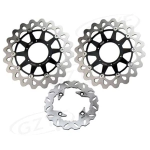 Motorcycle Front Rear Disc Brake Rotors Set Fit Honda CBR1000RR 2006 2007 Black - Picture 1 of 10