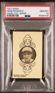 1927 Herb Pennock W560 - Hand Cut Joker PSA 10 POP 1