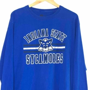 Indiana State Sycamore Sam Russell Athletic Mens L Blue Long Sleeve T-shirt - Picture 1 of 10