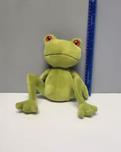JELLYCAT Medium Green TAD TREE FROG Red Eyes 8" Sitting Bean Plush - Picture 1 of 12