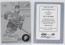 2021-22 Upper Deck CHL Printing Plate Black 1/1 Cody Morgan #101