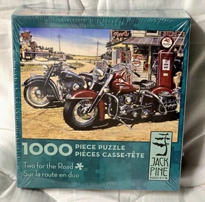 Jack Pine Puzzle Co. Two For The Road Motorcycle Bikers 1000 Pieces- Sealed - Picture 1 of 7