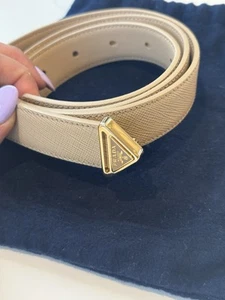 Prada Saffiano Triangle Belt 32 Lenght 80 retail Price 560£ - Picture 1 of 16
