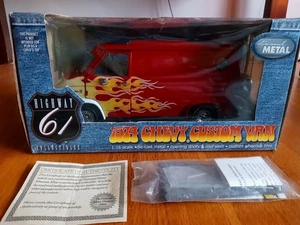 1974 Chevy Van 1/18 Diecast Chevy Van rot mit Flammen "BURNOUT" super selten. LOOK - Bild 1 von 9